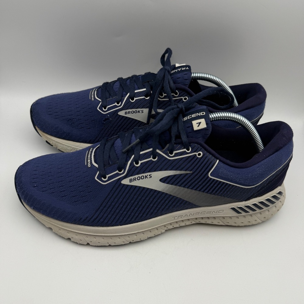 Brooks Transcend 7 Running Shoes Mens 10.5 Navy Blue Stability Sneakers 1103311D